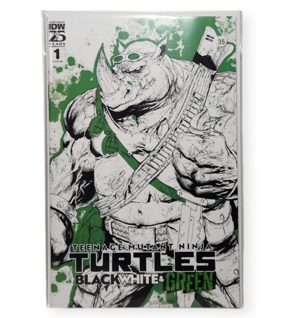 TMNT Rock Steady Black White & Green #1 Tyler Kirkham D Trade Exclusive IDW NM